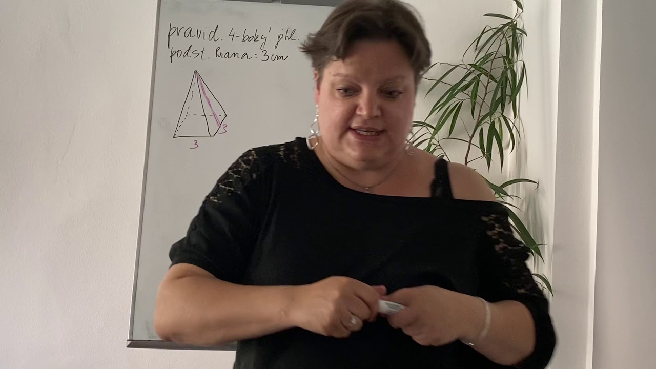 ZŠ - rýsovací geometrie XXXVII. - konstrukce jehlanu a jeho síť