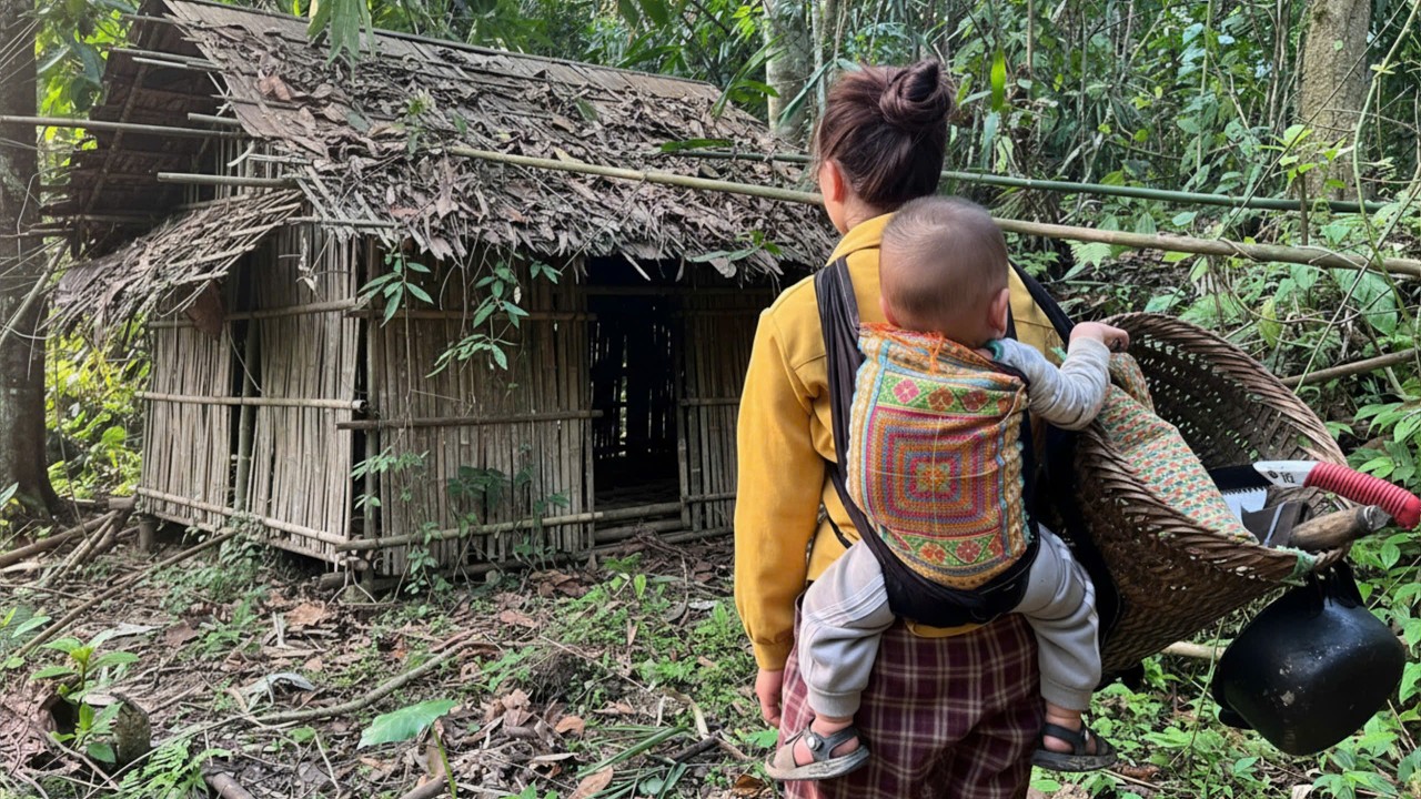 From Survival to Home &ndash; Single Mother Restores Forgotten Bamboo House in the Forest
