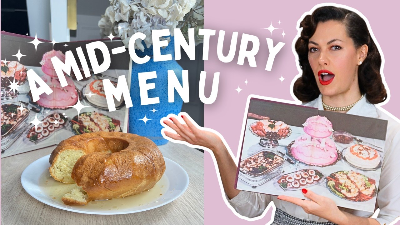 Cooking a Meal From a 1950s Cookbook ⎮ Cream of Mushroom Soup, Peruvian Chicken, Baba au Rhum