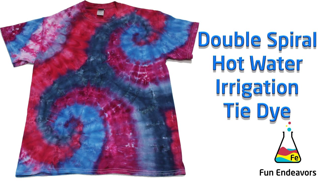 Tie Dye Design: Double Spiral Hot Water Irrigation Tie Dye Shirt