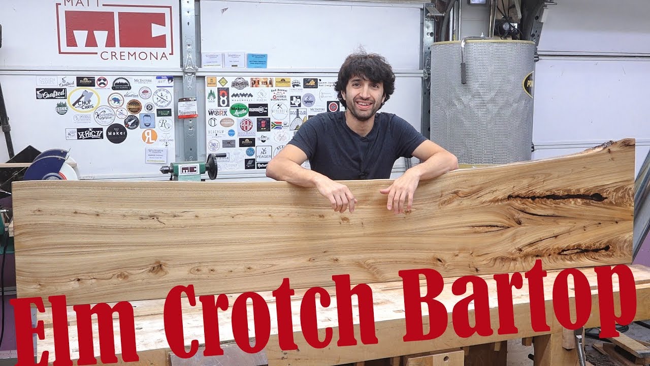 Bookmatched Elm Crotch Bartop