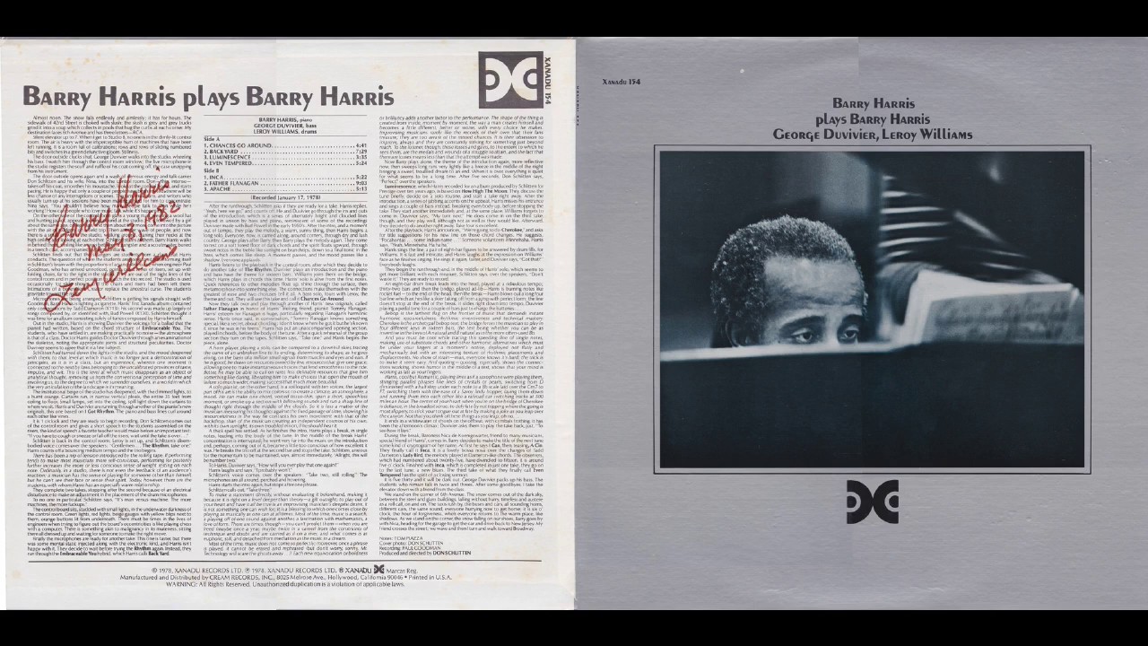 Father Flanagan / Barry Harris Trio [Barry Harris Plays Barry Harris(1978) 6/7]