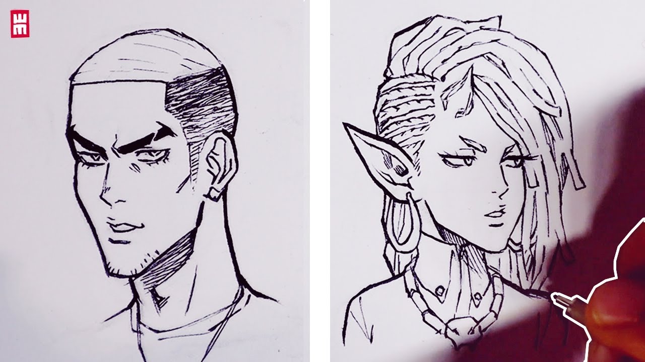 How to Draw Faces 3/4 View For Beginners | Drawing Tutorial