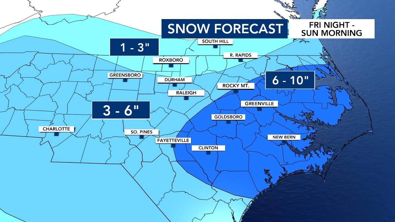 4 p.m. update: Snow will start later in central NC, expected to fall early Saturday morning