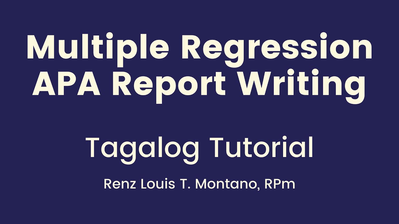 Multiple Regression APA Report Writing | TAGALOG | jamovi
