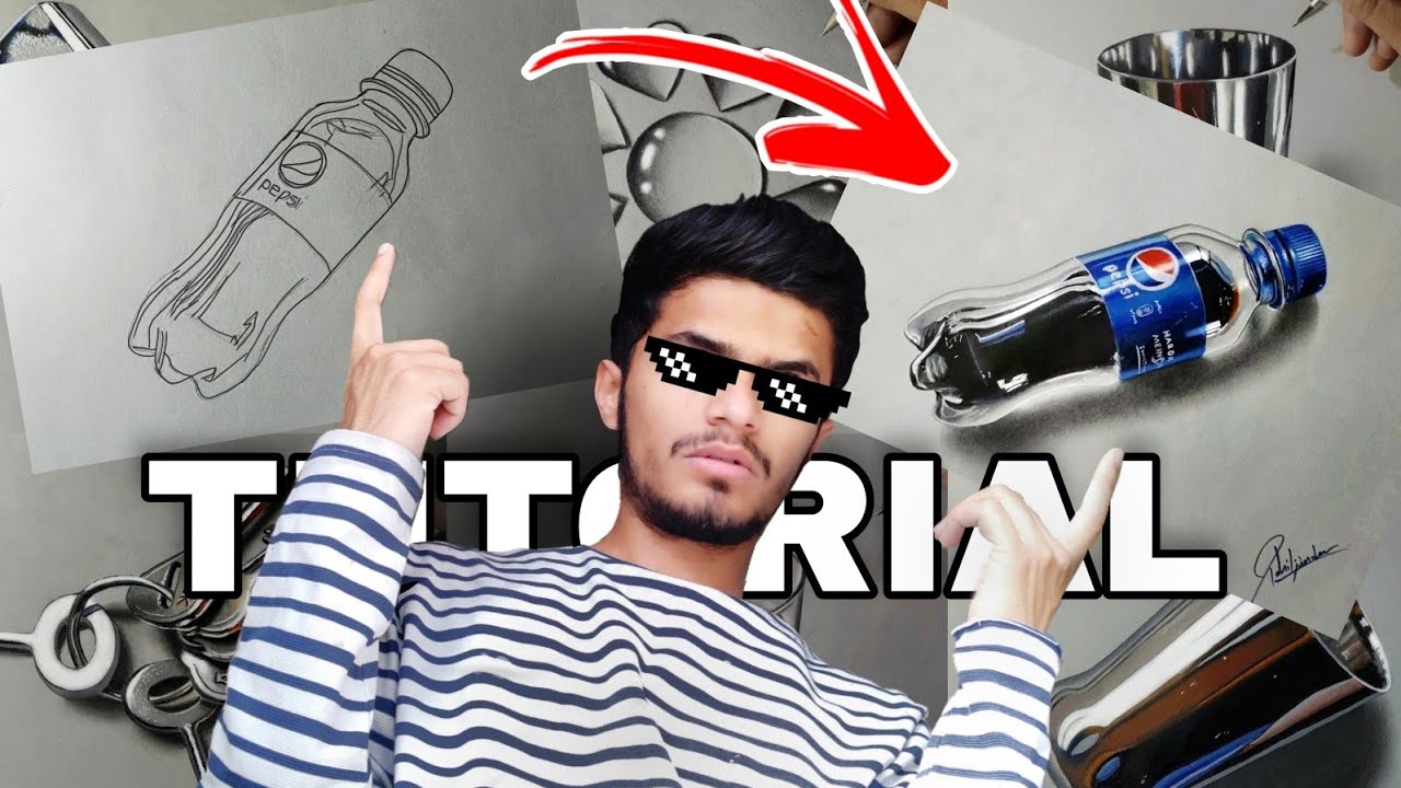 hyperrealistic pepsi drawing tutorial step by step