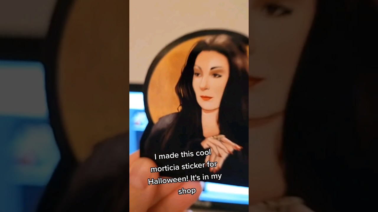 #halloween #adamsfamily #morticia #stickershop #sticker #digitalartist #spooky #art