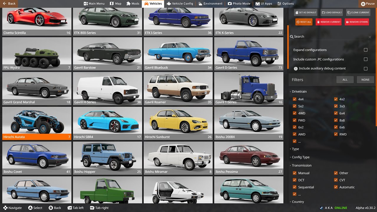 BeamNG 0.30 | 2023 (September Update) | ALL CARS & Performance | FULL CAR LIST | ALL MAPS