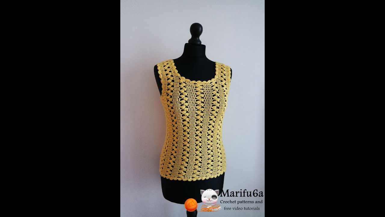 How to crochet easy yellow top pattern by marifu6a