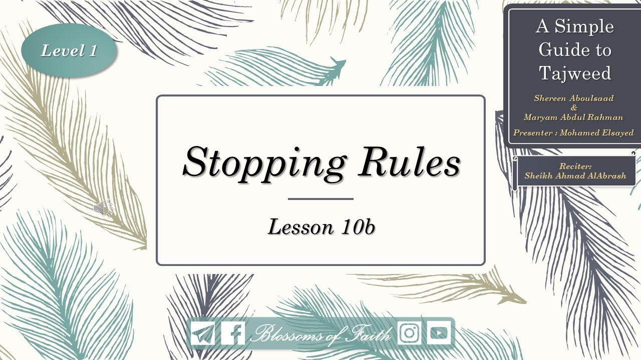 A Simple Guide to Tajweed |Lesson 10b 'Stopping Rules Cont.'