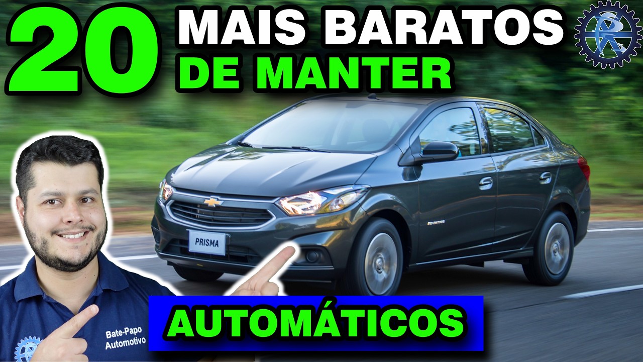 20 CARROS AUTOMÁTICOS mais BARATOS de MANTER | Manutenção BARATA