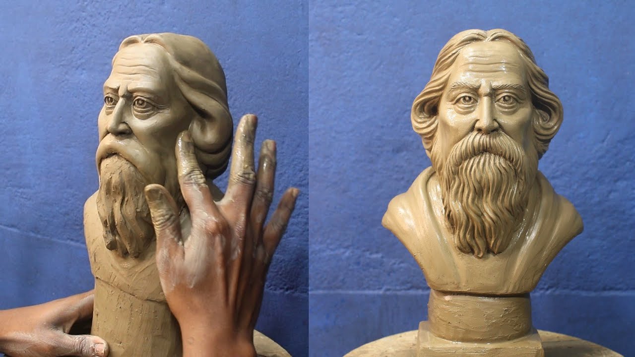 Rabindranath tegore murti making with clay | clay modelling
