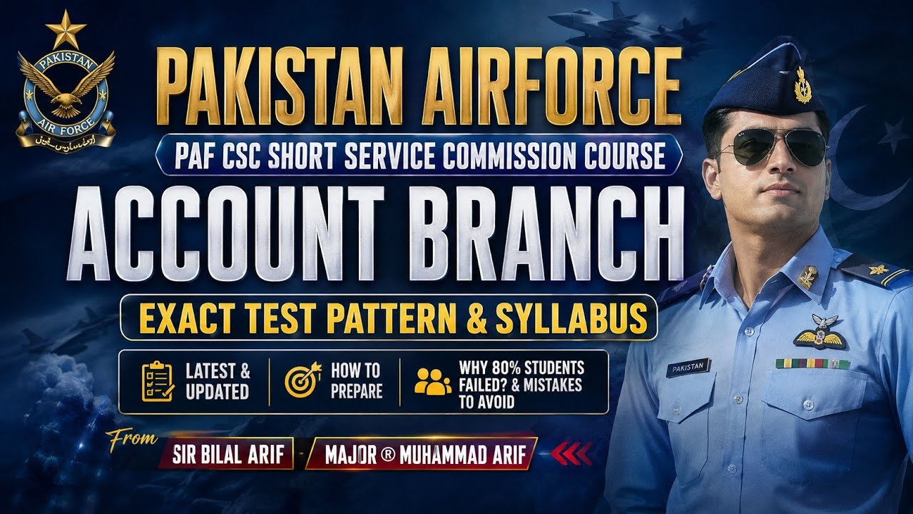PAF CSC Account Branch Initial Test 2026 | Exact Test Pattern & Syllabus | Most Expected Questions 