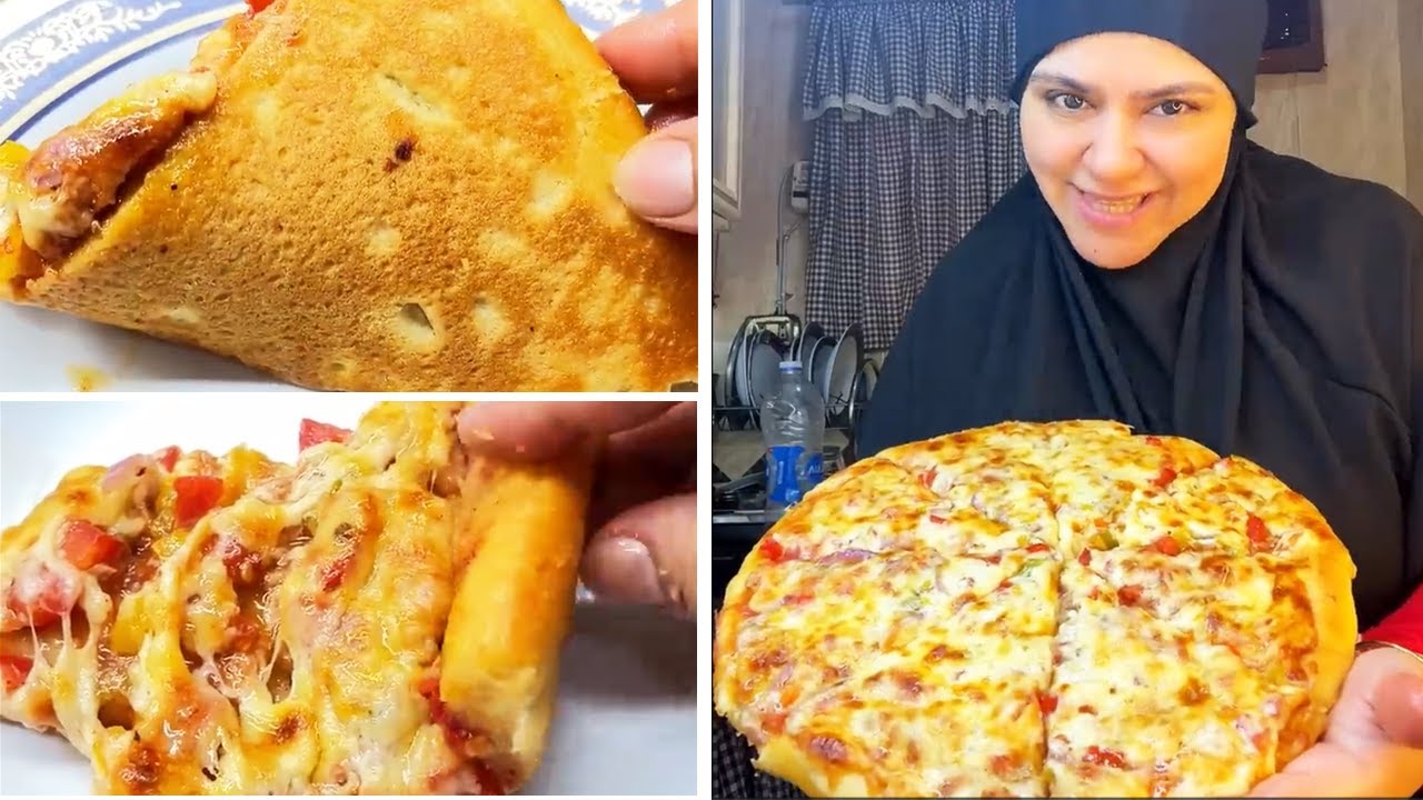 بيتزا افخم المحلات في 10 دقايق تعالي لو بتلزق منك وتطلع ناشفة هقولك الغلطة فين ؟؟