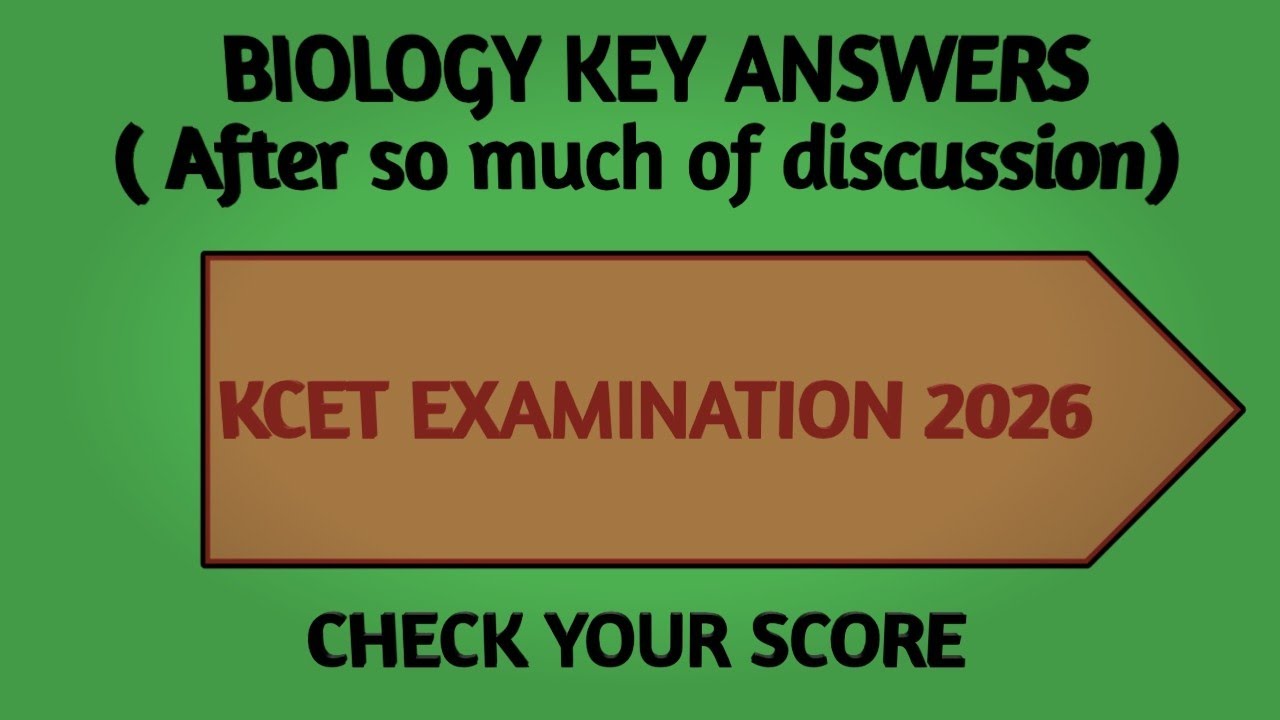 KCET BIOLOGY KEY ANSWERS 2026