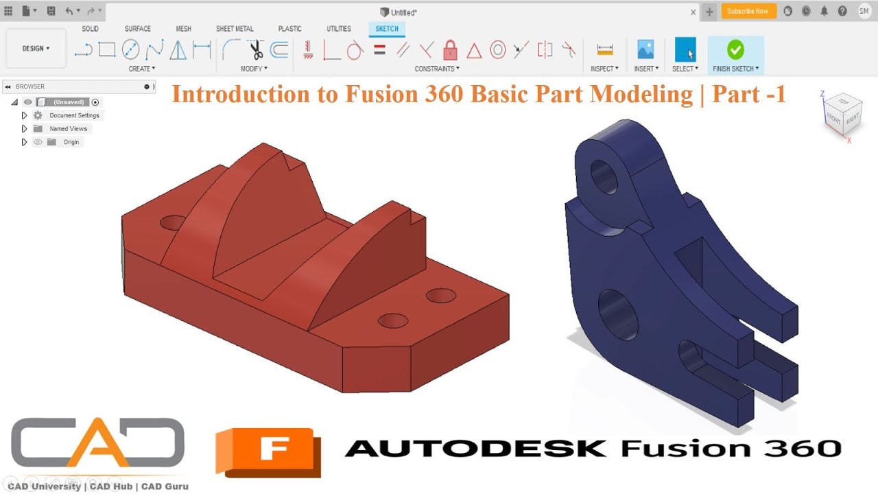 3.1) Introduction to Fusion 360 Basic Part Modeling | Part 1