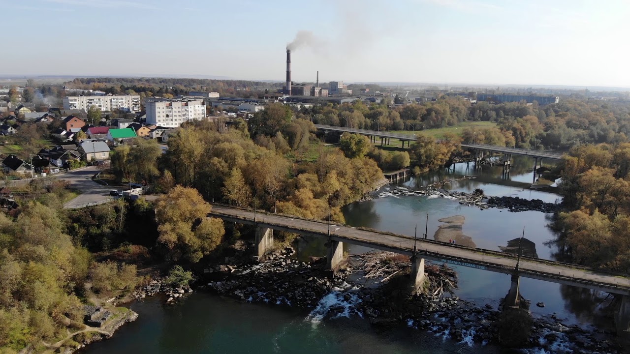Жидачів  -  Zhydachiv  LANDSCAPE bridge across the river - старий міст пляж
