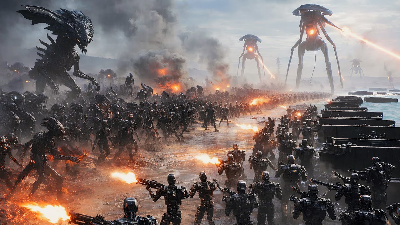 T-800 Terminators vs 4 MILLION Aliens, Predators & Zombies - Ultimate Epic Battle Simulator 2