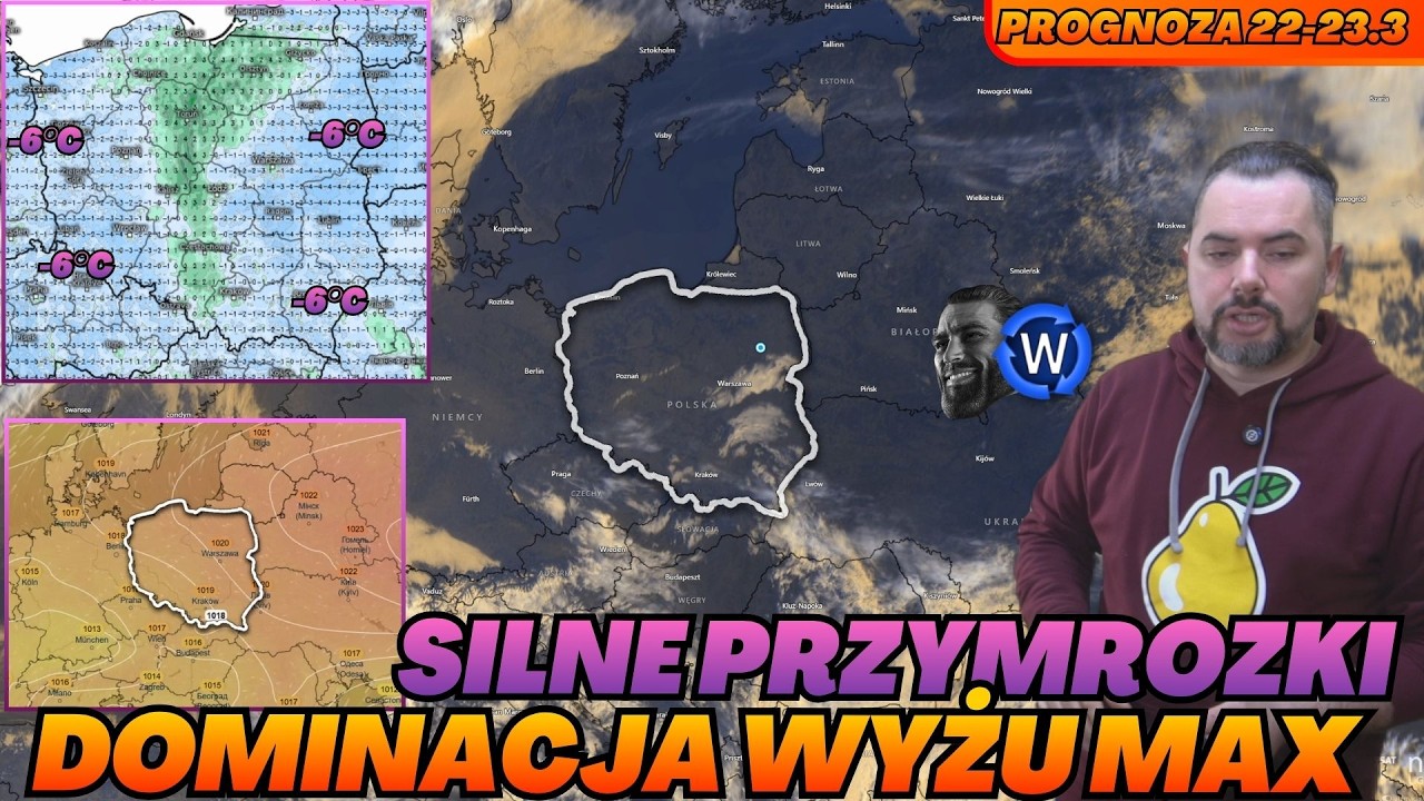 Zmiana cyrkulacji. Przymrozki w nocy. Dominacja wyżu nad Polską.  Prognoza