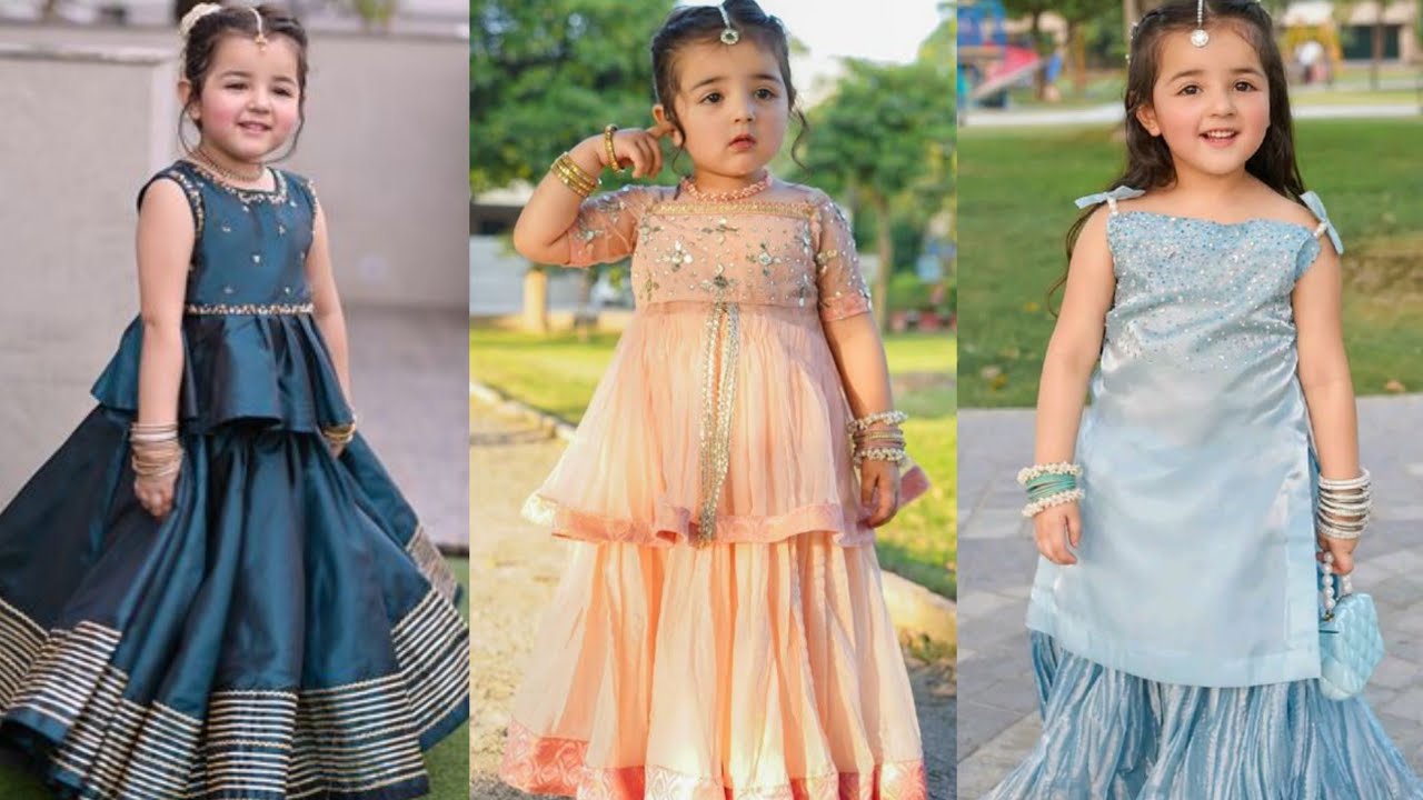 🎀👑Latest Party Wear Dress for Baby Girl | 1 to 12 year Baby Girl Kattan Silk Dress Designs✨💖