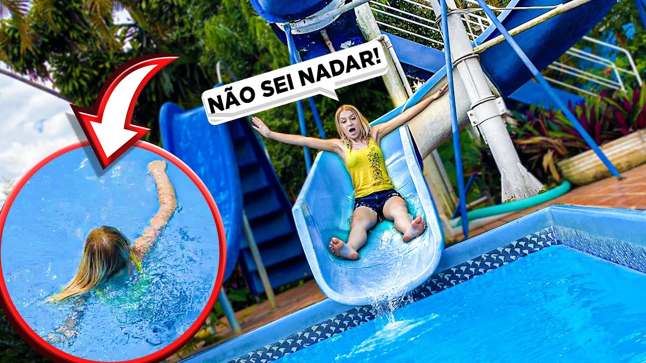A LAYNNE FOI NO TOBOGÃ PELA PRIMEIRA VEZ E SE AFOGOU NA PISCINA!