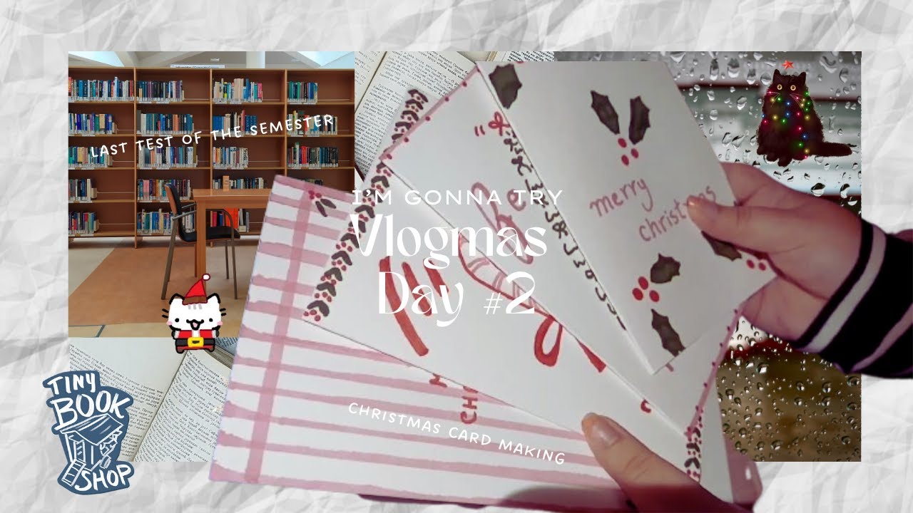 I'm gonna try Vlogmas #2 🎅🏻 last test of the semester, cozy games and christmas card making chaos
