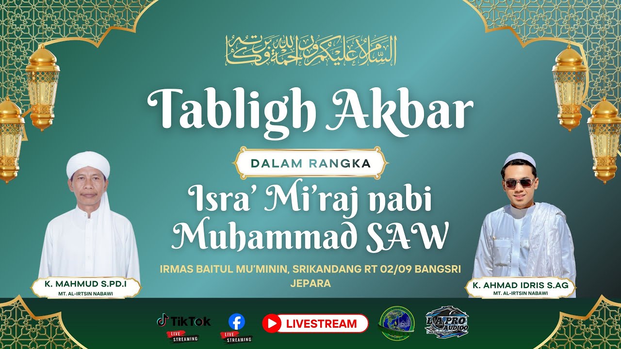 Irmas Baitul mu'minin sedang live sekarang!PENGAJIAN UMUM ISRO' MI'ROJ NABI MUHAMMAD SAW