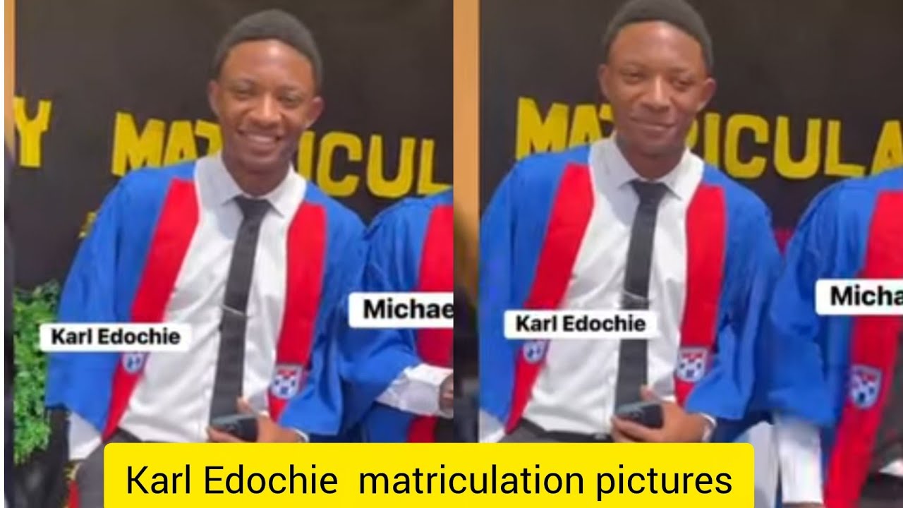 Karl Edochie all smiles at his matriculation today. Congratulations to Queen May 4 been a Role model