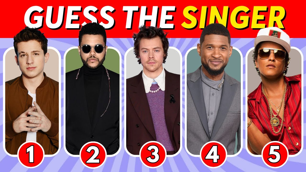 🔊 Guess The Singer..! 🎵  Male Singers Quiz🎤 | Harry Styles, Charlie Puth, Usher