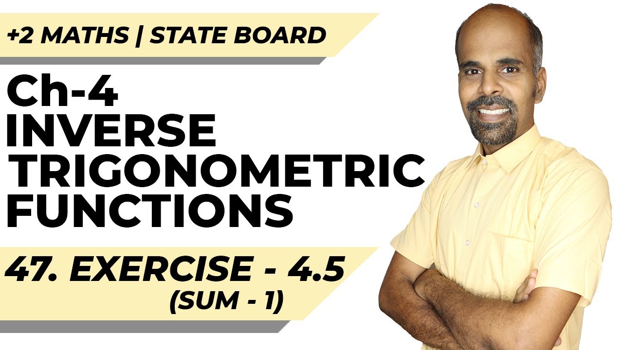 12th | ex. 4.5 | Q.No. 1 | Inverse trigonometric functions | State Board | ram maths