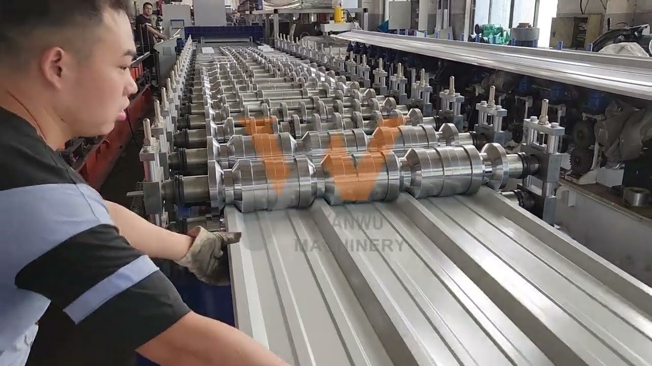 Roll Forming Corrugated Roof Sheets at 100 FPM **Yanwu Machinery Industrial Equipment**