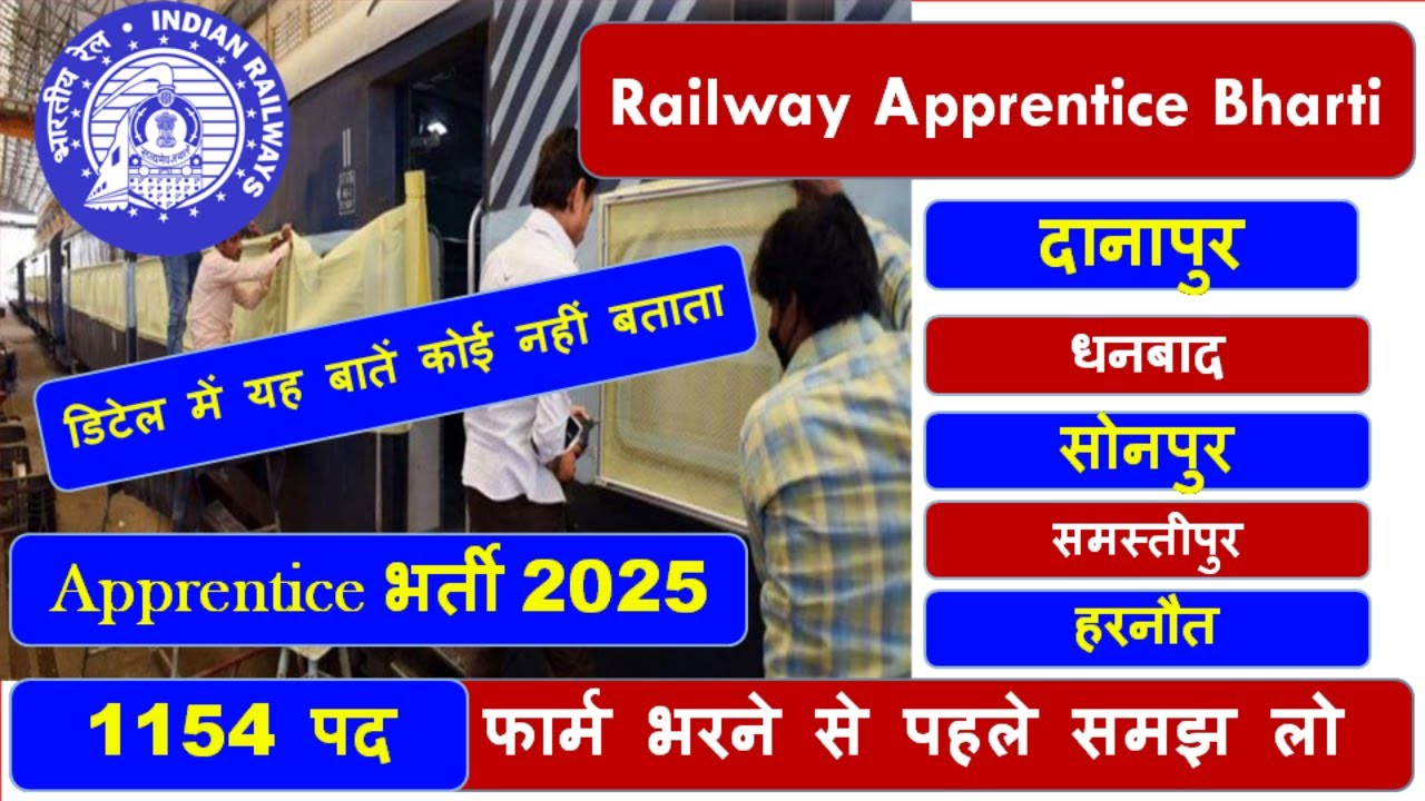 RRC East Central Railway Apprentices Recruitment 2025 - 1154 Posts, Full vacancy details,eligibility