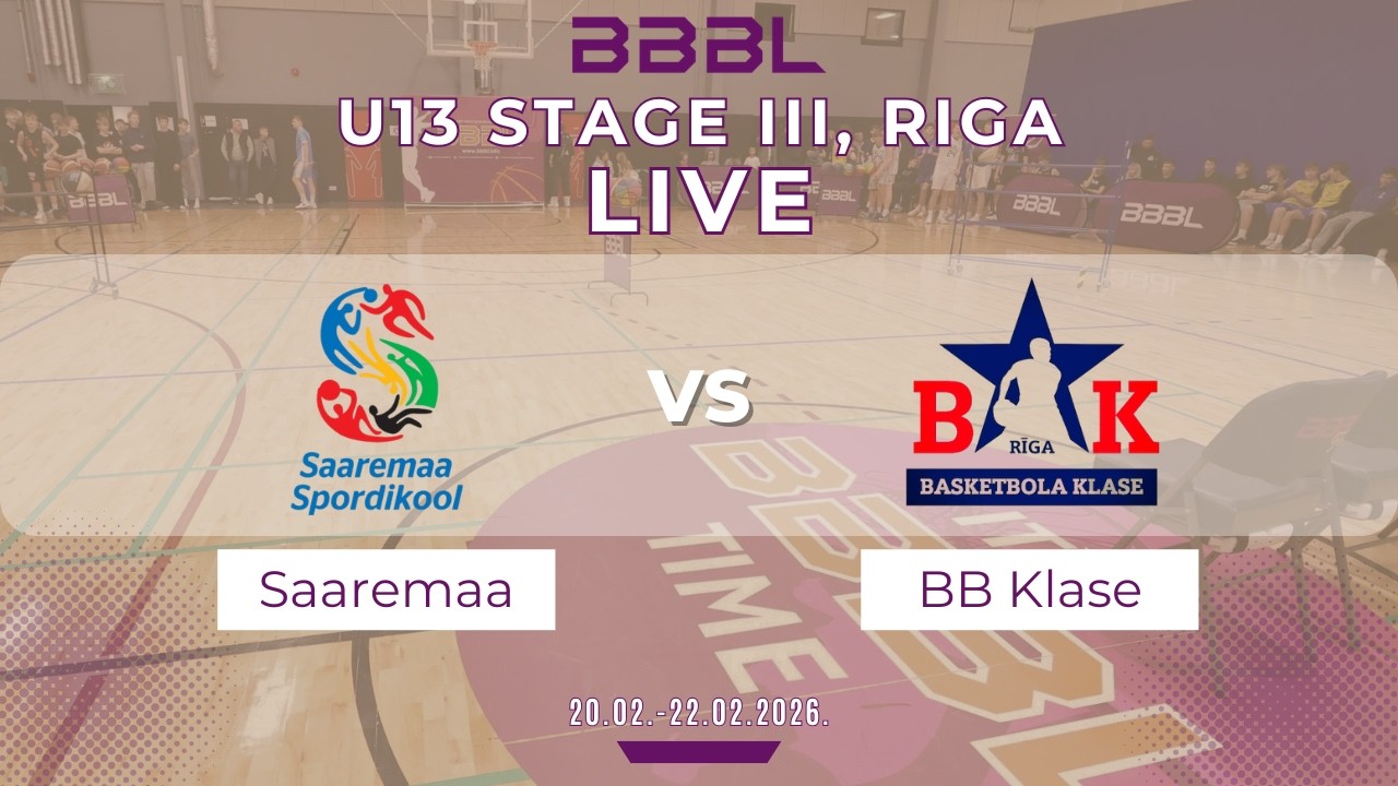 Saaremaa Spordikool/Vesse 2013 vs Basketbola klase 2013 | BBBL U13 | Stage III