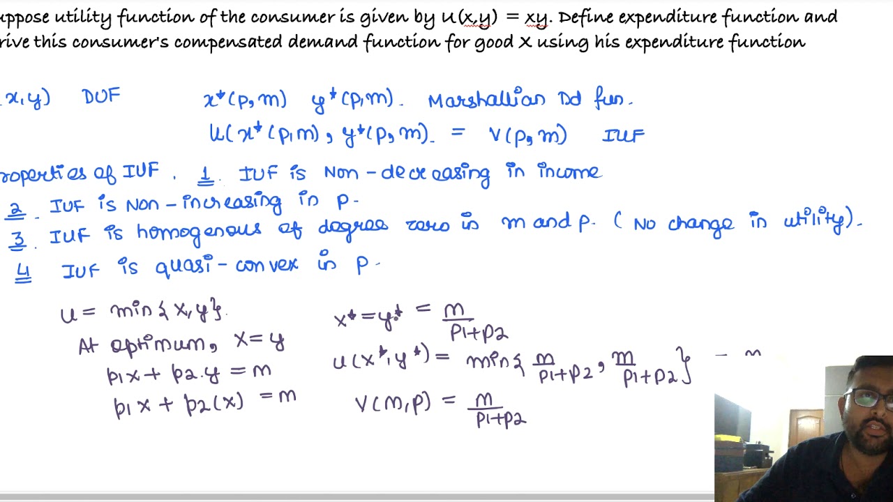 Indirect utility function and Expenditure function  (IES 2018)