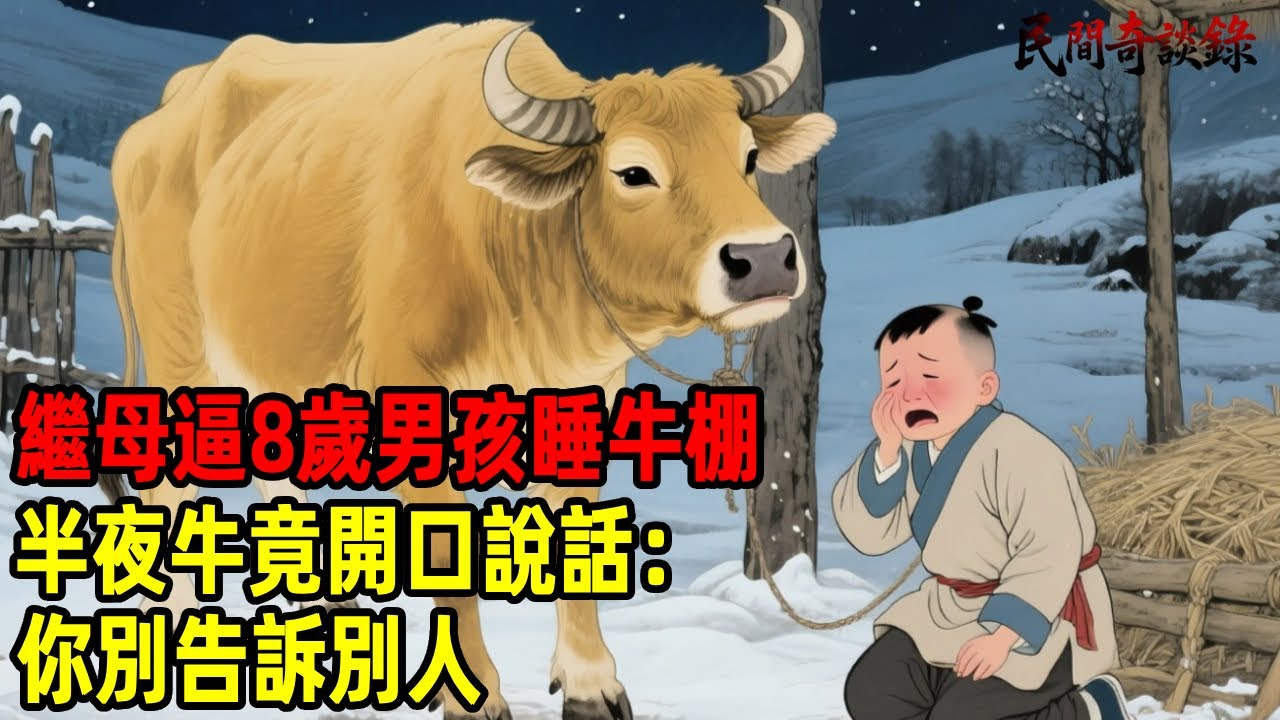 繼母逼8歲男孩睡牛棚，半夜牛竟開口說話：你別告訴別人！【民間奇談錄】#民間故事 #台灣傳說 #懸疑故事 #銀髮頻道 #懷舊故事 #助眠故事