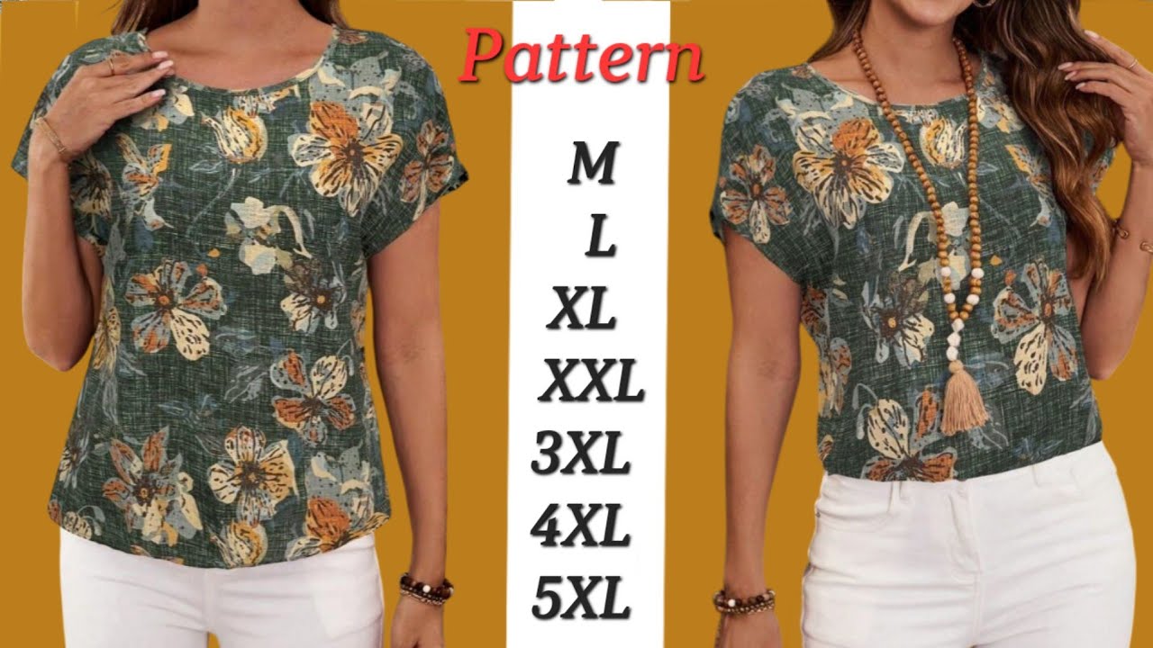 ⚘️Blusa en 10 minutos ♥️ Patrón de blusa moderna, muy sencilla y elegante ✂️Tendencia de este verano