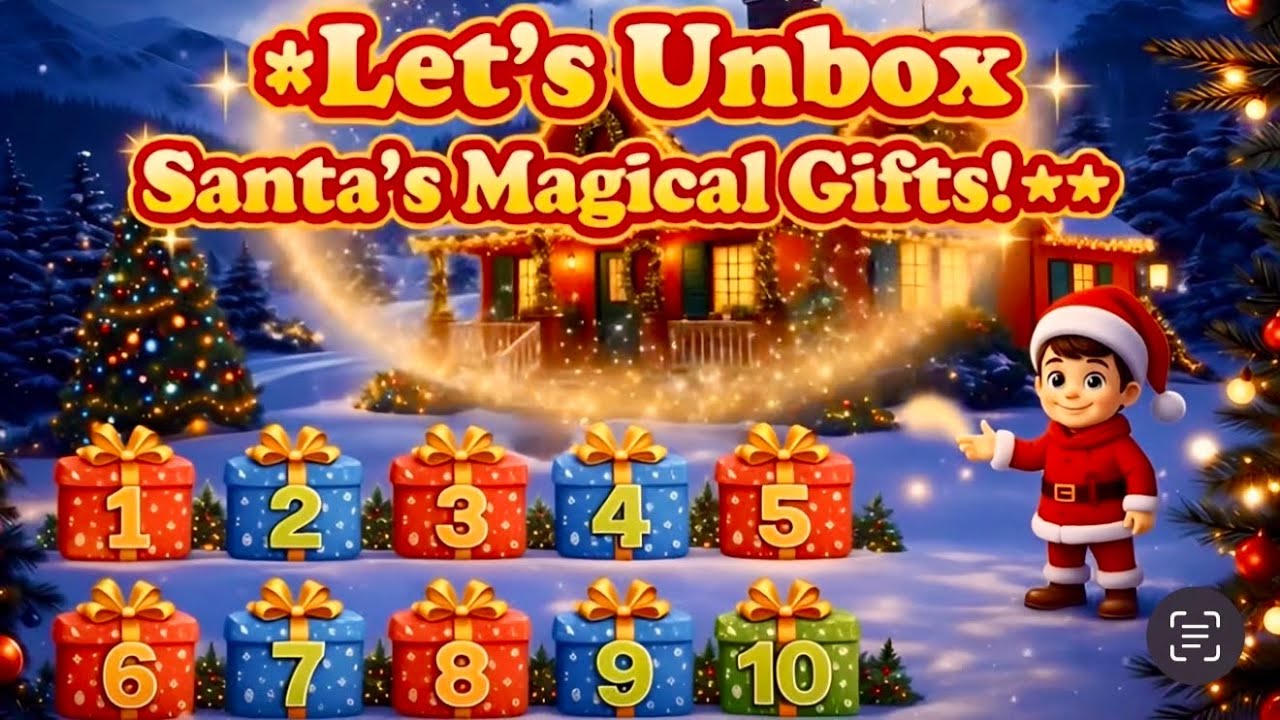 Christmas Counting Song 🎄| Learn Numbers 1 to 10 with Flying Gift Boxes | Kids Learning | KidsooTV