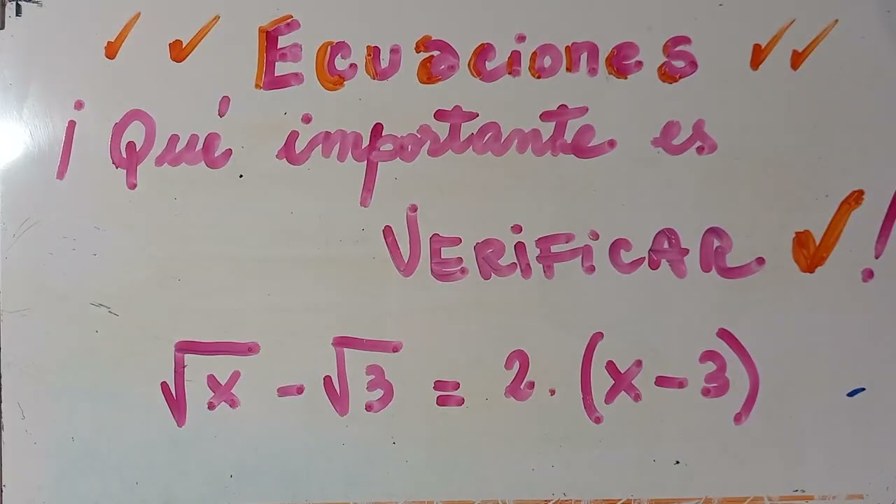 Artificios matemáticos en ecuaciones. Solución y verificación.                         √x-√3=2(x-3)