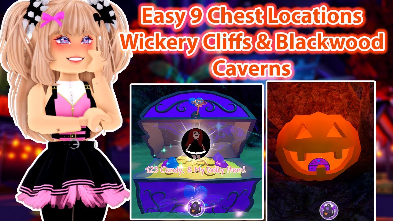 EASY 9 Chest Locations Wickery Cliffs And Blackwood Caverns Maze Royale High Halloween Update Part 2