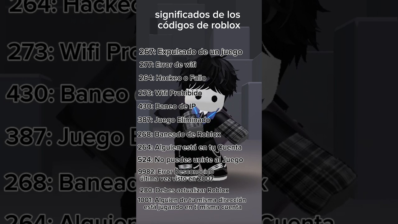 Todos los c&oacute;digos de error de Roblox⚠️ cc: el del audio:) #datos #roblox