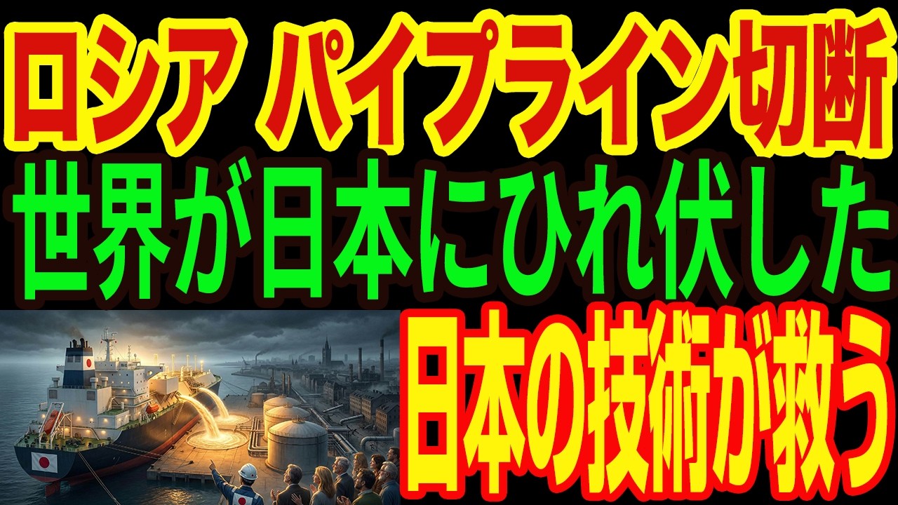 【激震】世界が日本にひれ伏した。ロシアのパイプライン切断で絶望する欧州に、日本が送った命の火**（LNG）**