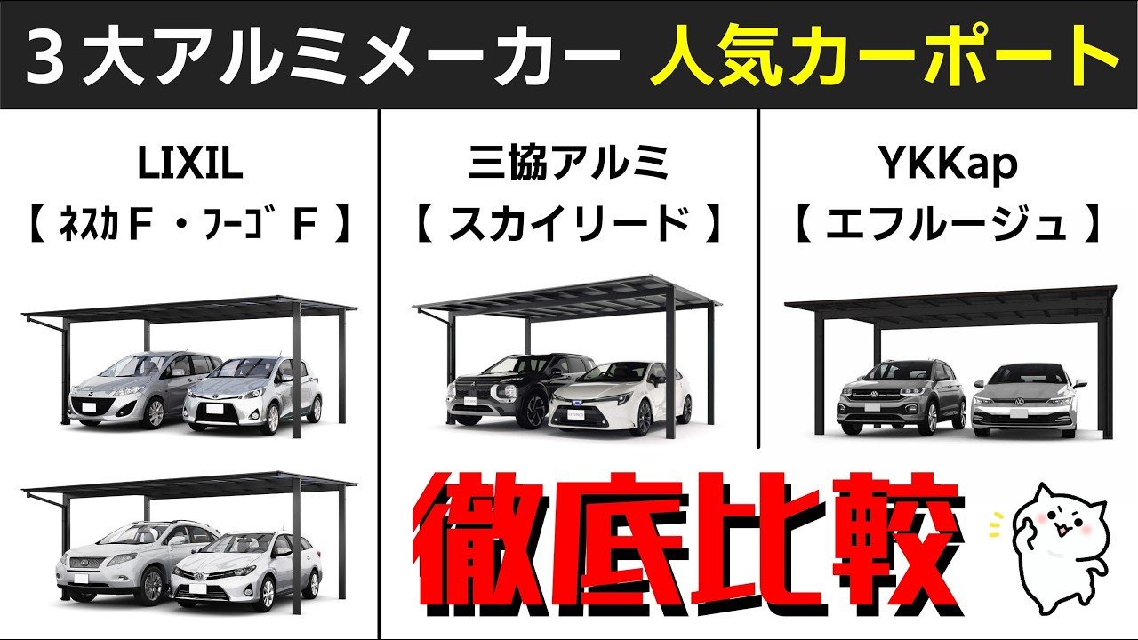 【 保存版 】何が違う⁇ フラット屋根カーポート決定戦 2025