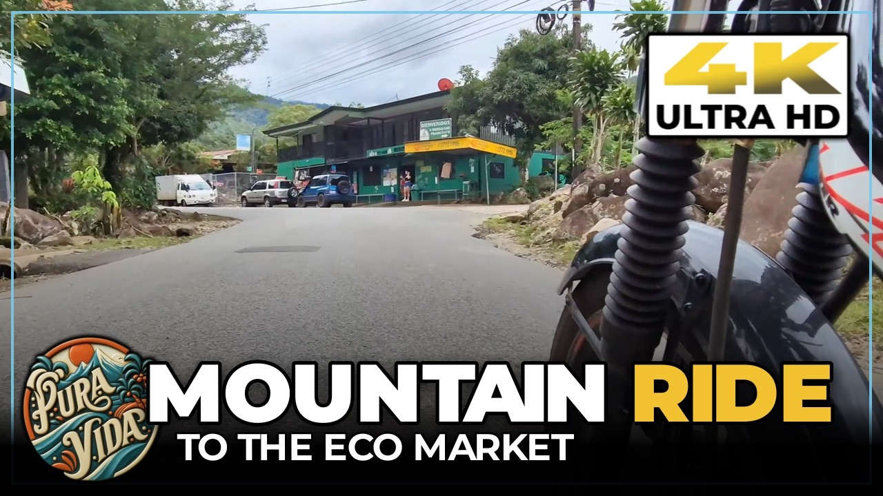 [4K] Costa Rica Mountain Ride to Eco Market 🚵 Great Views & River Stops #travel #costarica #vacation
