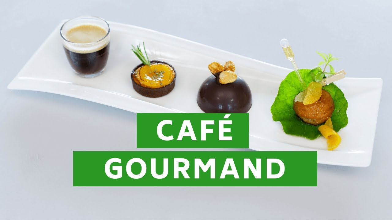 Café gourmand et son trio de douceurs