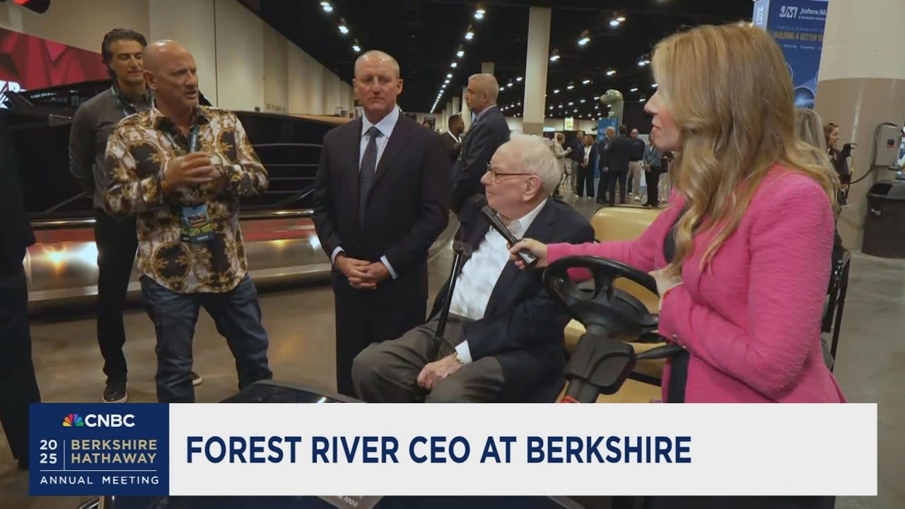 Forest River CEO on the floor with Warren Buffett and Greg Abel at Berkshire's annual meeting