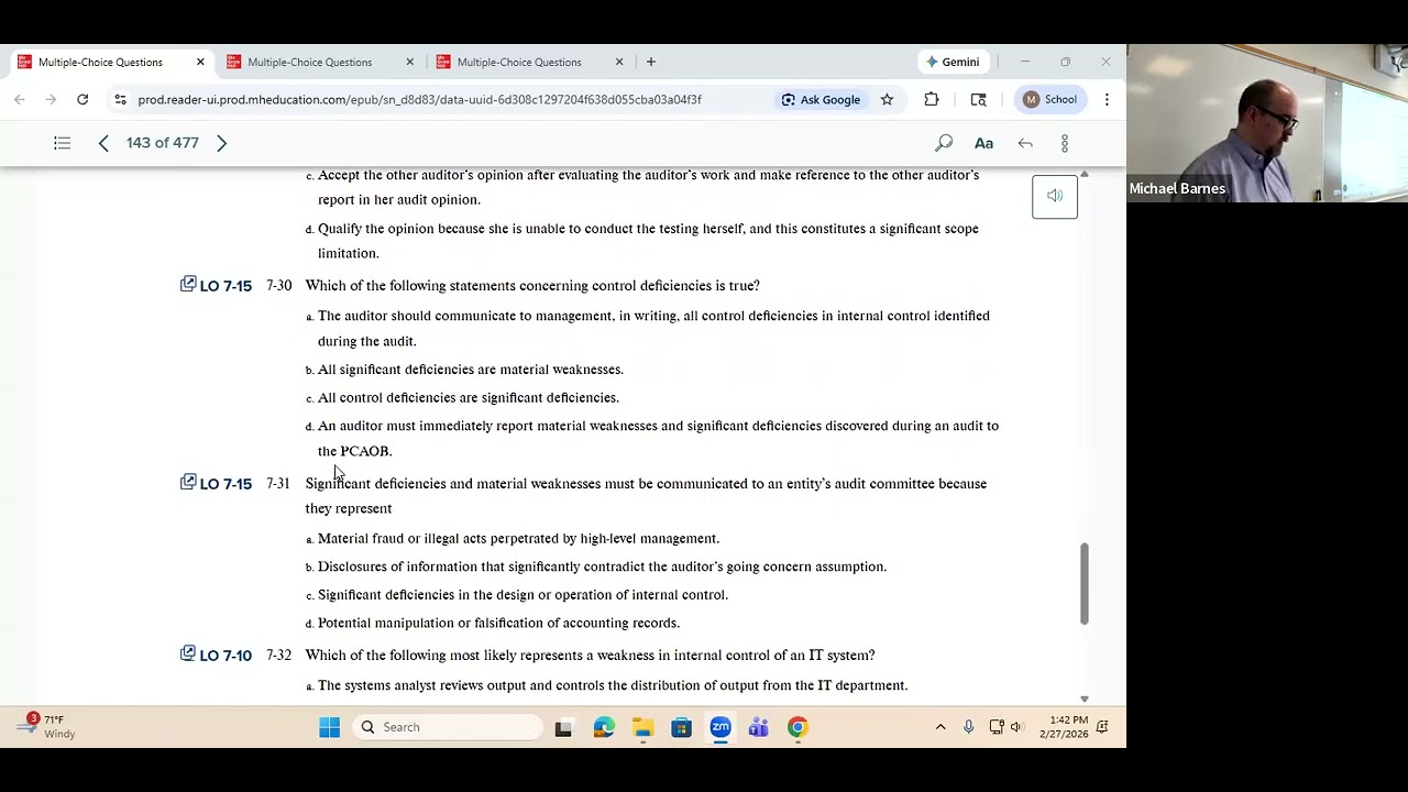 ACCT 417 (Spring 2026) - Chapters 7, 8, and 9 Homework