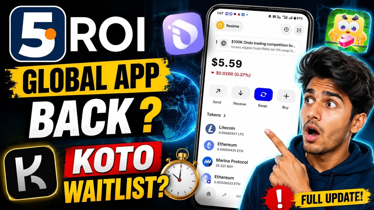 Interlink App Big Update |5Roi Global App Is Back |Koto Waitlist |Daily Crypto News 5|tecexp