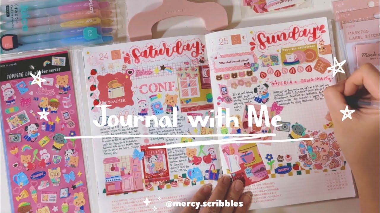 Journal with me💕✨ having too much fun with my stickers😆