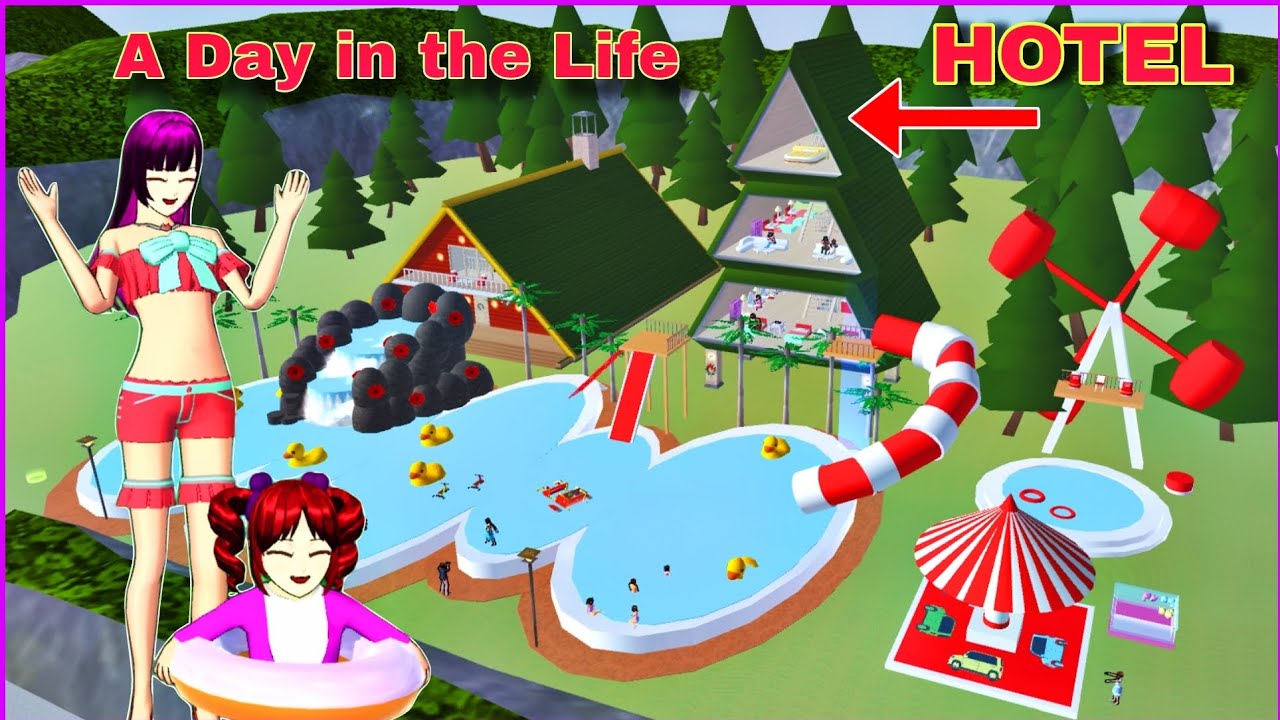 MAP UPDATE : New Mountain Water Park with Hotel and Resort in Sakura School Simulator 