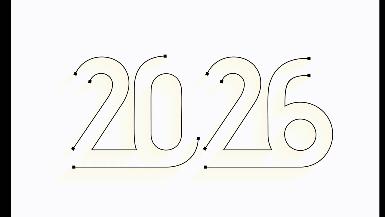 2026 Minimal Typography Wallpaper (1 Hour) | Silent Modern New Year Background | T.V. Wallpaper 